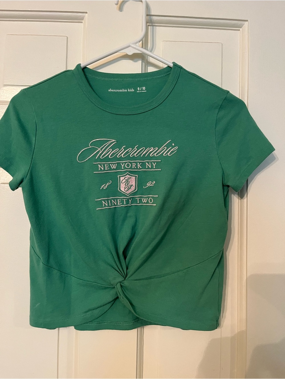 abercrombie kids Green Logo Knot-Front Tee